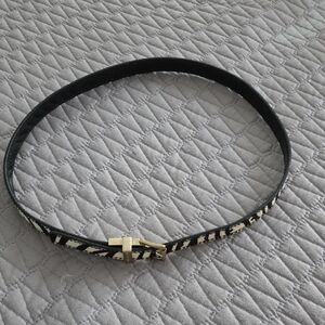 Michael Kors Black and Cream Patterned Belt